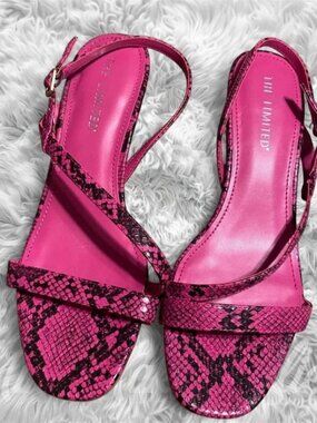 Pink snake print kitten heels!